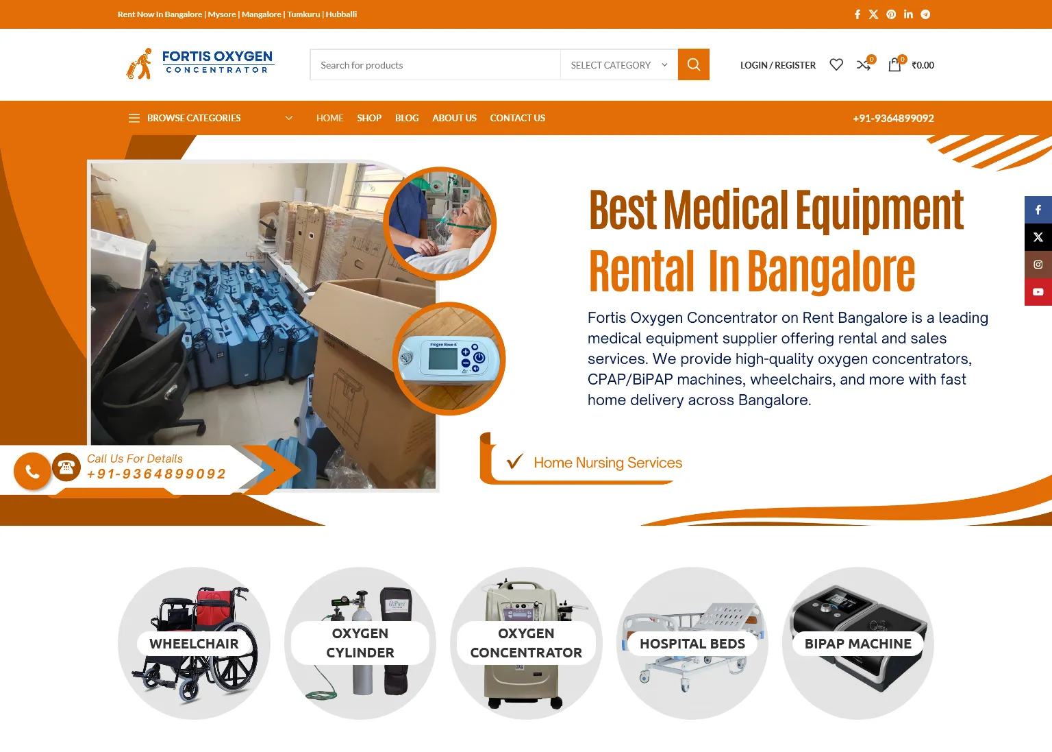 Fortis Oxygen Concentrator On Rent Bangalore